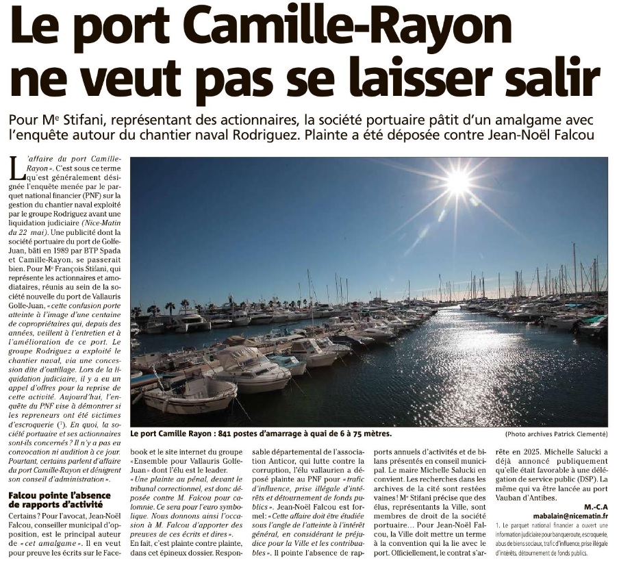 Le port Camille-Rayon ne veut pas se laisser salir