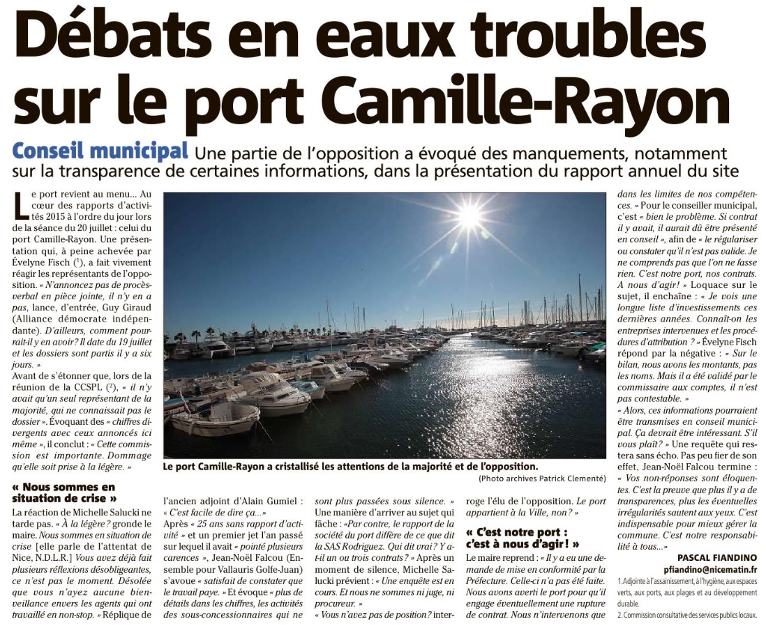 Débats en eaux troubles sur le port Camille-Rayon