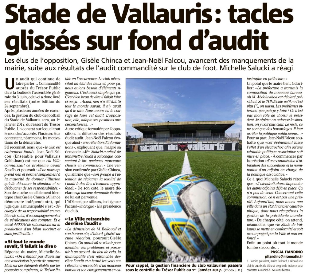 Audit du stade de Vallauris